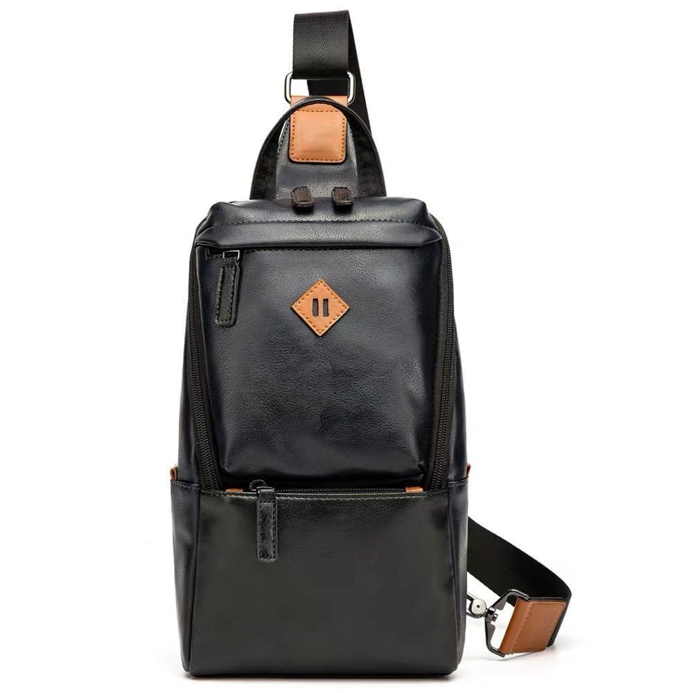 Men's Crossbody Synthetic Leather Bag - SANVELIER